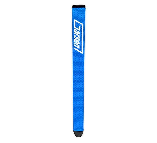 Product image of a blue Garsen golf putter grip on a white background