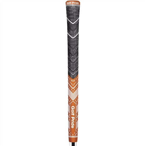 Golf Pride putter grip with black and orange design on a white background