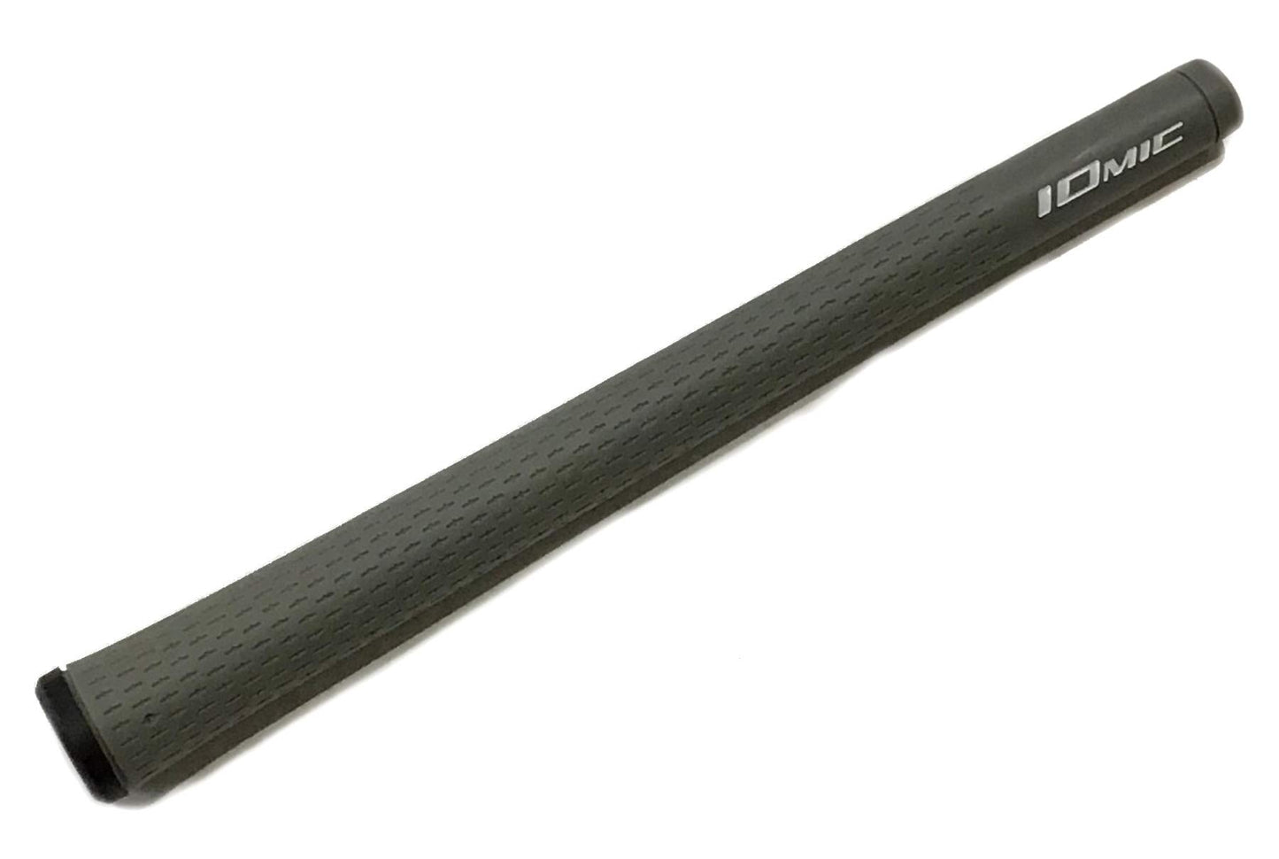 Product image of a black Iomic golf grip on a white background