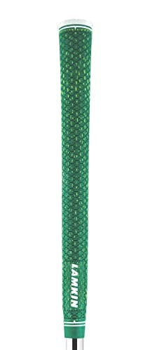 Product image of a green Lamkin golf grip on a white background