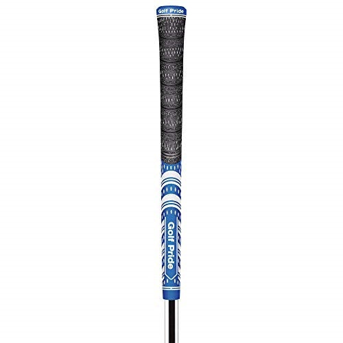 Product image of a blue and black Golf Pride golf grip on a white background
