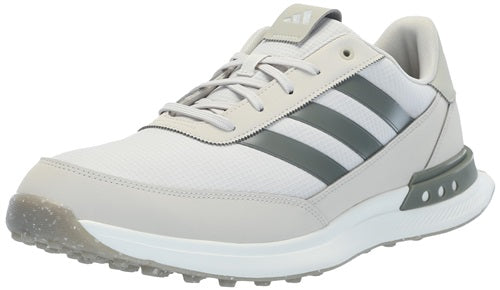 White and gray Adidas shoe on a white background
