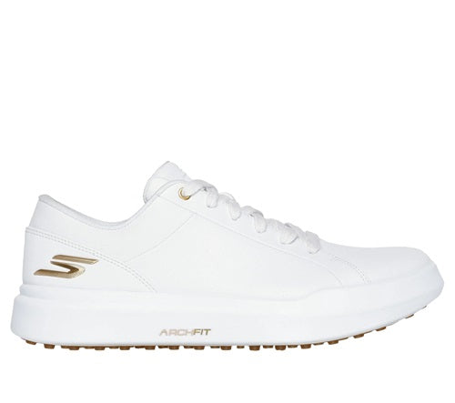 An image of Skechers Women's Go Golf Drive 6 - White/Gold - 8.5 on a white background