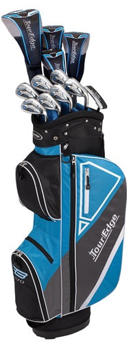An image of Tour Edge Golf Bazooka 370 Club Package Set - 1-3-5 WD, 4H, 5-SW Steel, Putter, Bag - LH on a white background