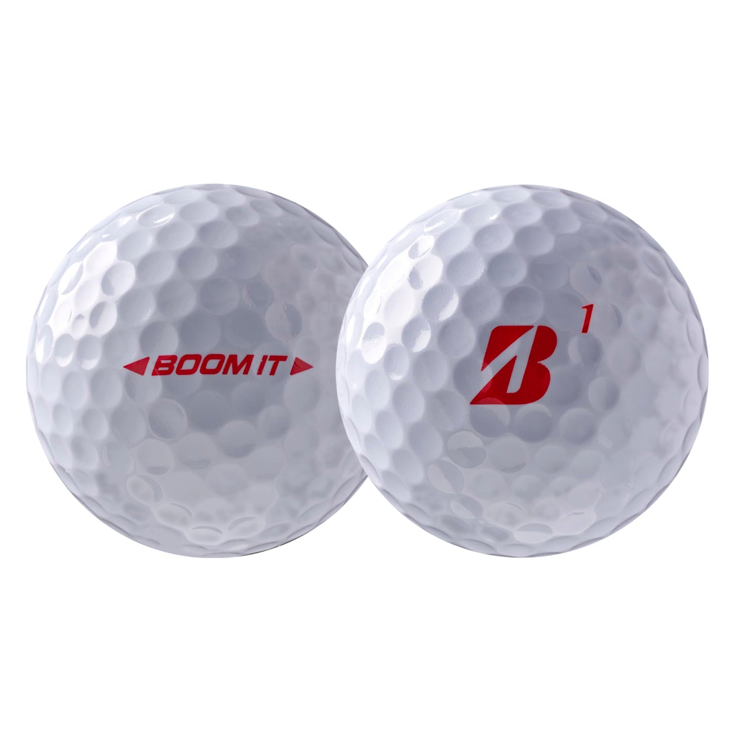 A product image of a Bridgestone Boom It Golf Balls - White on a white background
