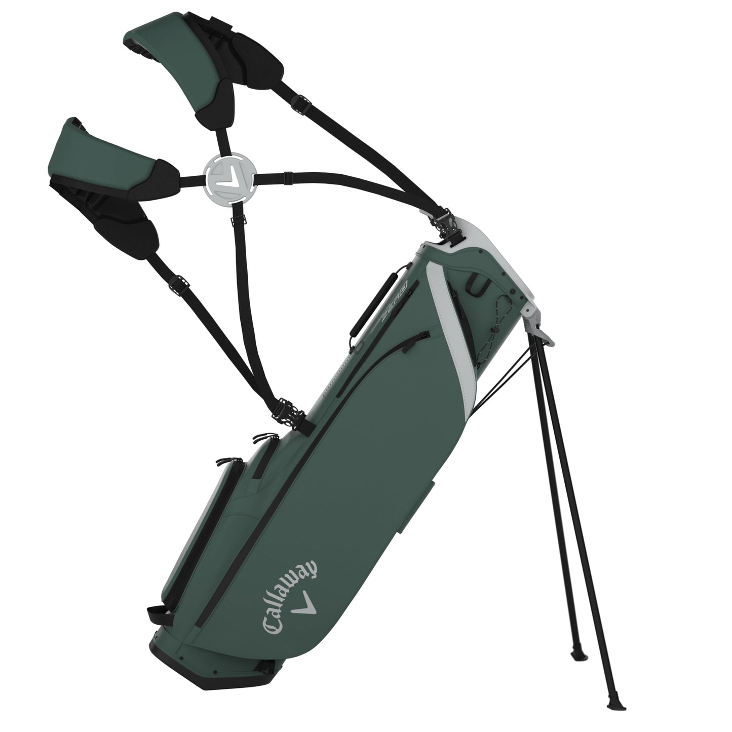 An image of a Callaway 2026 HL Zero Golf Stand Bag - Pine / Silver on a white background