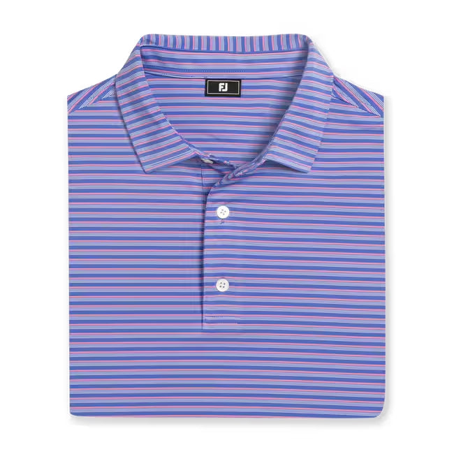An image of a FootJoy Shadow Stripe Polo - Vivid Violet/Pink Pop/White - L on a white background