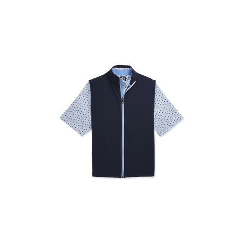 An image of a FootJoy Full-Zip Knit Vest - Navy on a white background