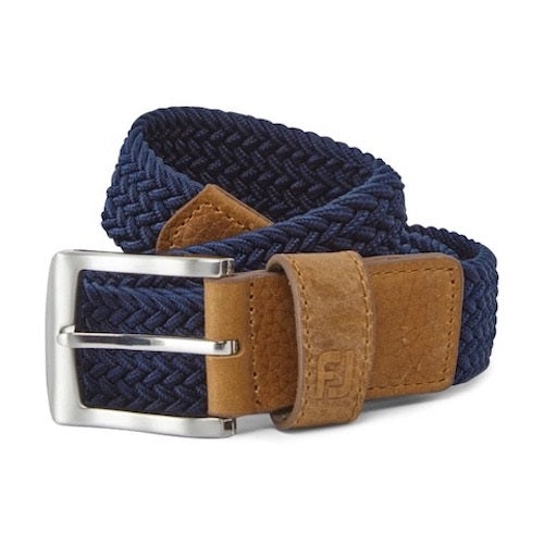 An image of a FootJoy Woven Belt Navy - LongLong on a white background