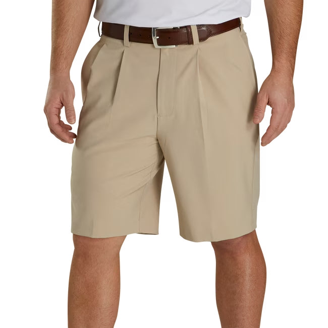 An image of a FootJoy Perfect Pleated Shorts - Khaki - 32 on a white background