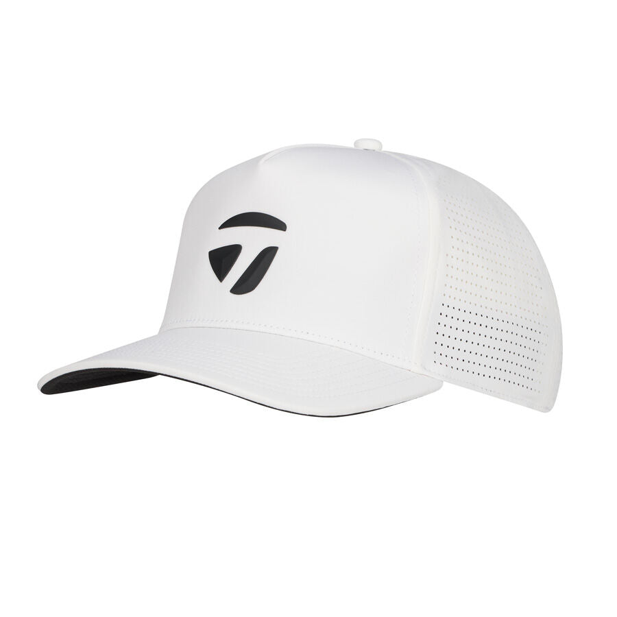 An image of a TaylorMade 2026 LSA Frame PRFRTD Hat - White on a white background