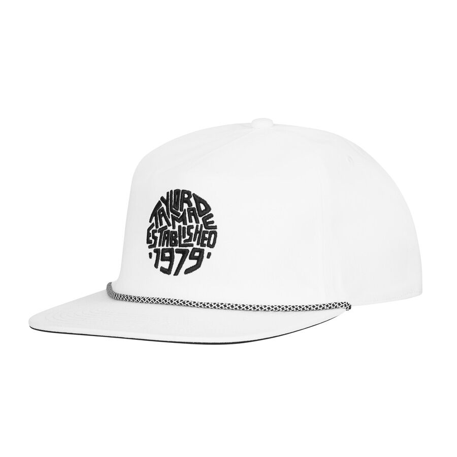 An image of a TaylorMade 2026 LS Daytona Structured Rope Hat - White on a white background