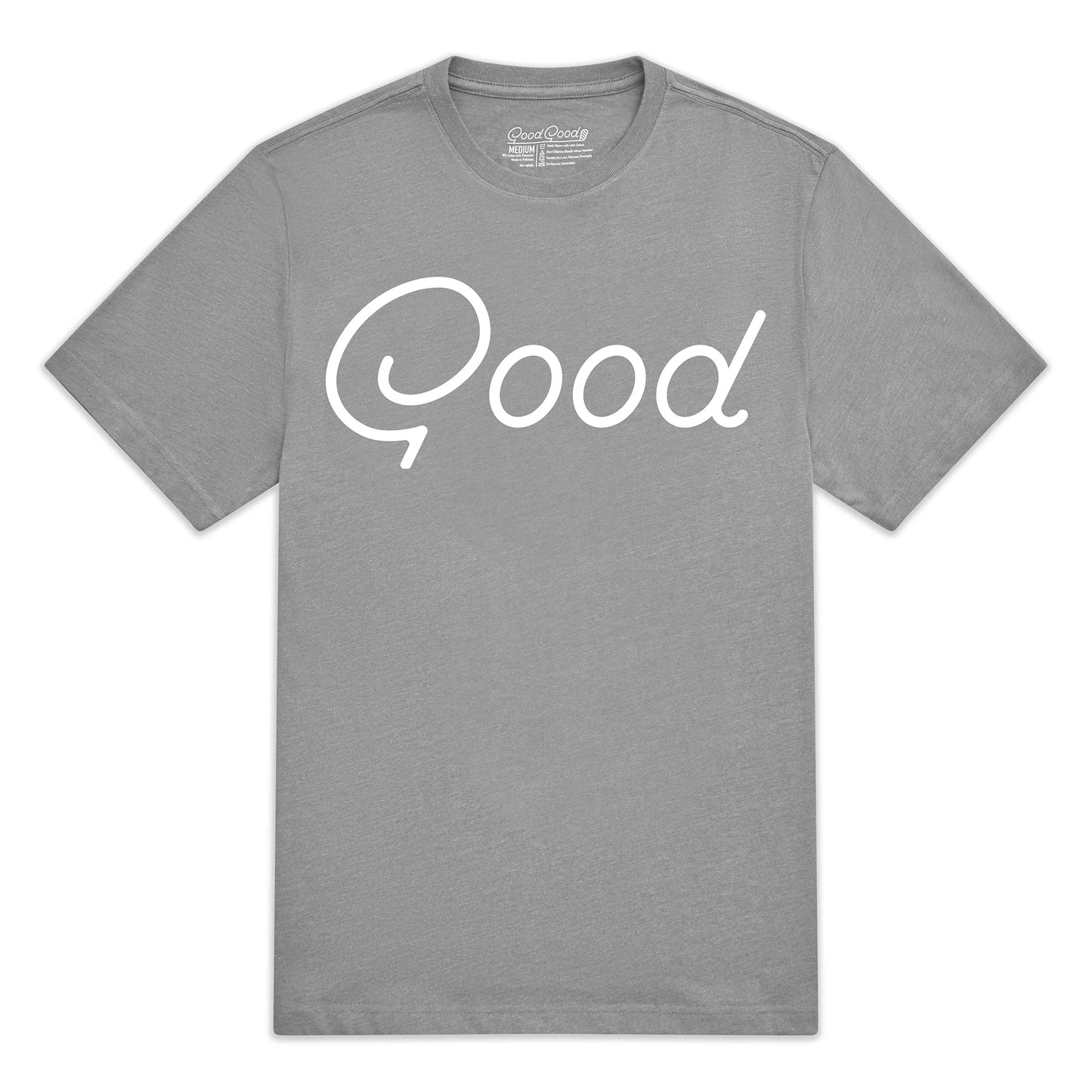 An image of a Good Good Grey T-Shirt - Small on a white background