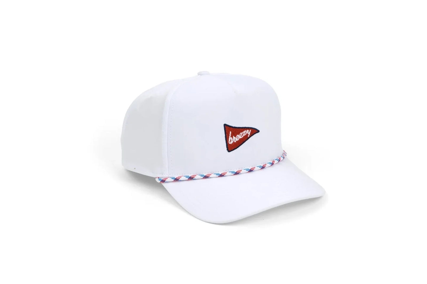 An image of a Breezy Breezy Flag White Rope Hat on a white background
