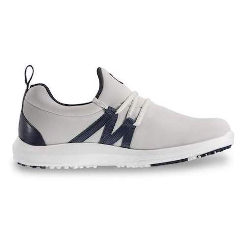 FootJoy Leisure Women Spikeless Plain Toe Slip On Golf Shoes - White / Navy