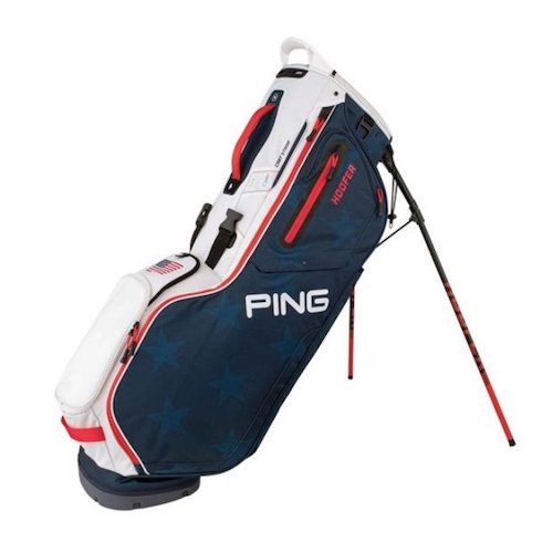 PING Hoofer 201C Double Strap Stand Bag - Navy / White / Red