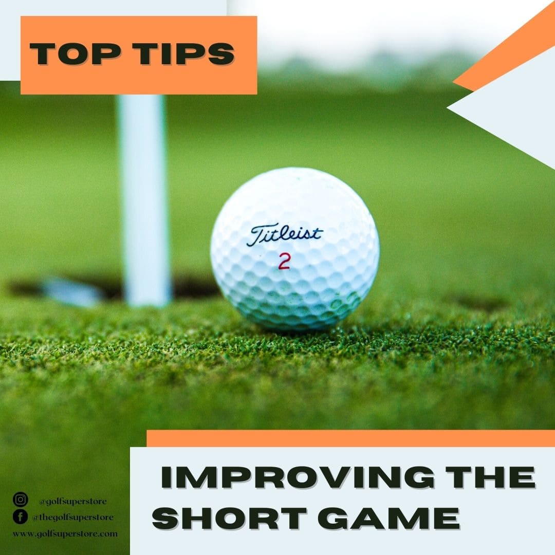 Image of a Titleist Golf Ball next to hole on a putting green and text "Improving the Short Game"