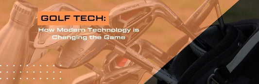 Picture of golf clubs and text reading "How Modern Technology is Changing the Game."