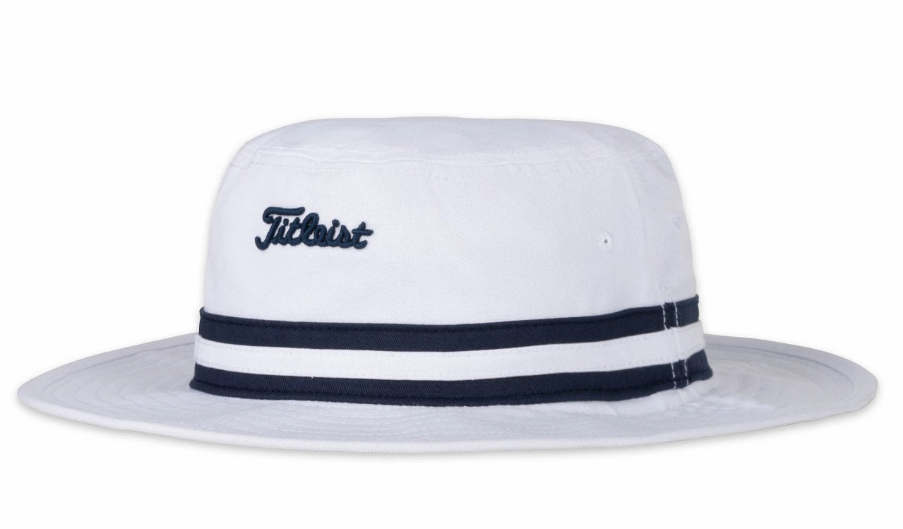 Titleist Cotton Stripe Bucket Hat - White / Navy