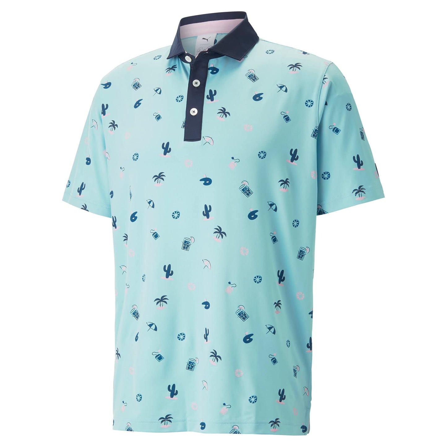 Puma AP MATTR Dunes Polo Golf Shirt - Tropical-Aqua-Navy - XXL