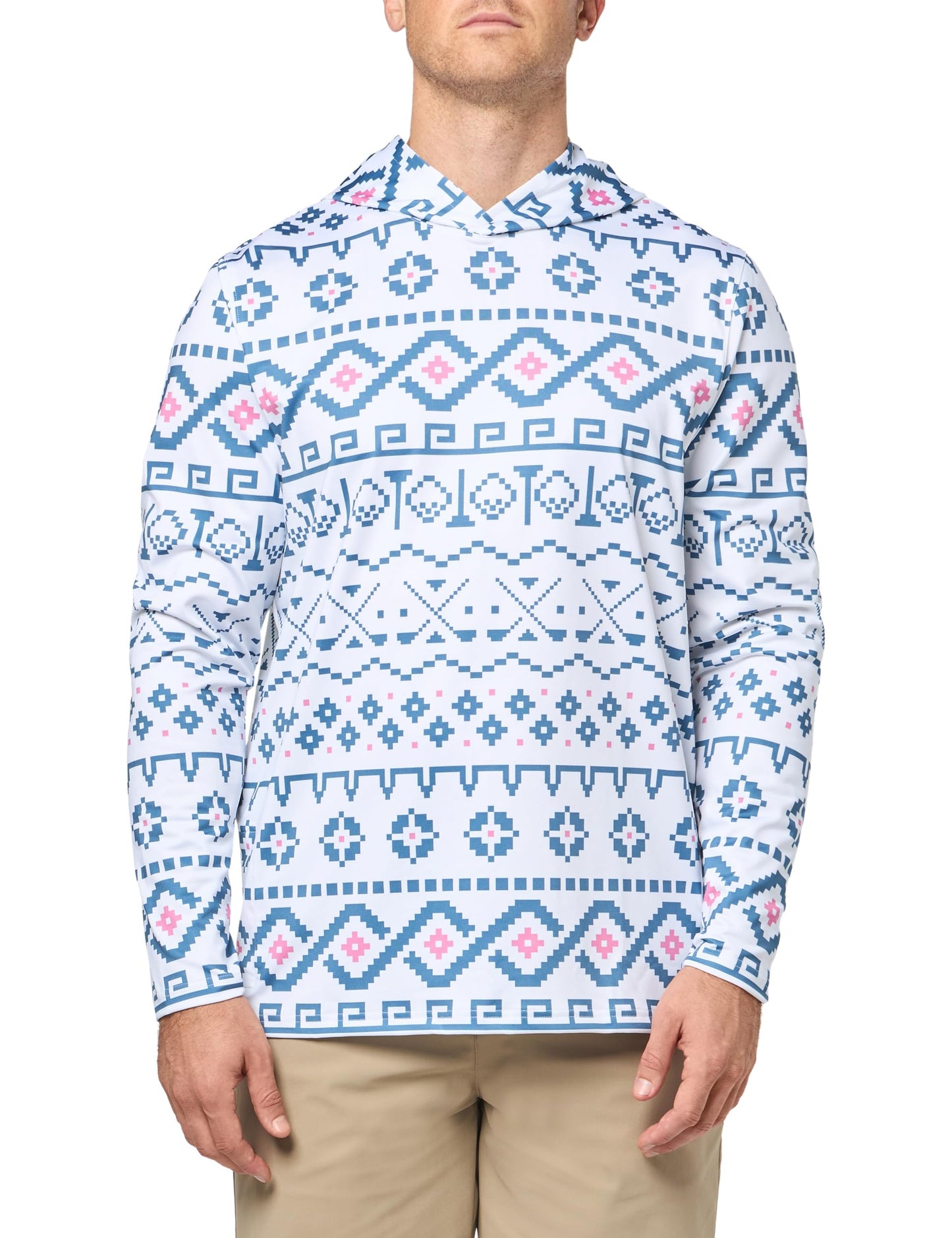 Puma Golf Hoodie - Fair Isle - White Glow / Blue Horizon - XL