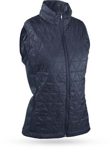 An image of Sun Mountain Women's AT Hybrid Vest Navy - M on a white background