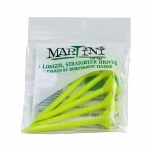 An image of NEW Martini Golf Tees 5 Count Yellow on a white background