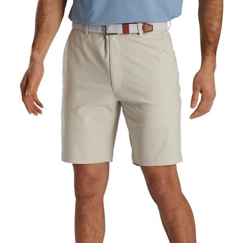 An image of a FootJoy Performance Knit Shorts - Stone - 44 on a white background
