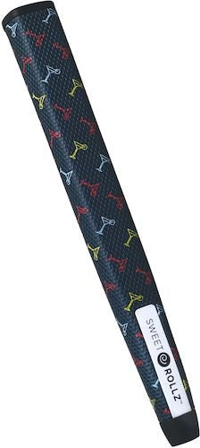 A product image of Sweetrollz "Sinatra" golf putter grip with icons of martini glasses 