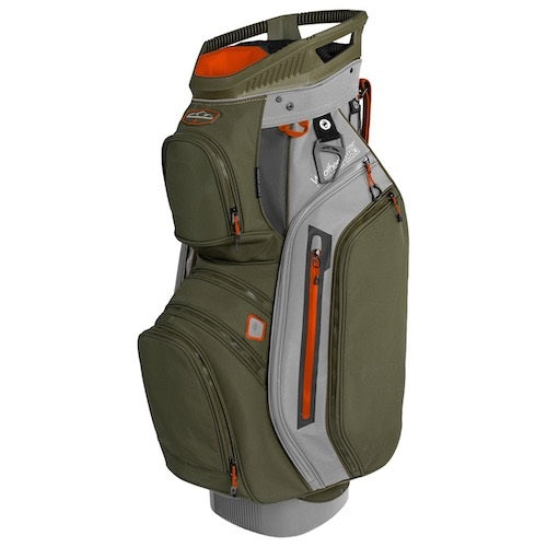 An image of Sun Mountain Weathermax Cart Bag - Gray-Moss-Inferno on a white background