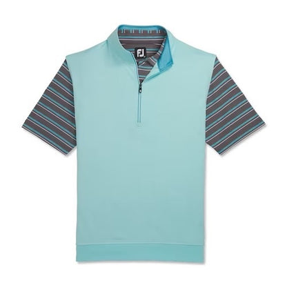 An image of a FootJoy Half-Zip Jersey Vest - Aqua - S on a white background