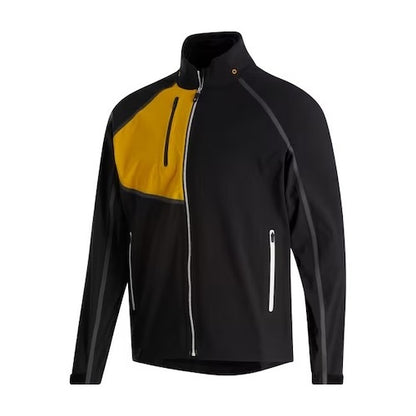 An image of a FootJoy Hydro Tour Jacket Black/Mustard/Charcoal - 28612-XXL on a white background