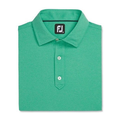 An image of a FootJoy Solid Lisle Traditional Polo Set-on Placket - Heather Spearmint - XXL on a white background