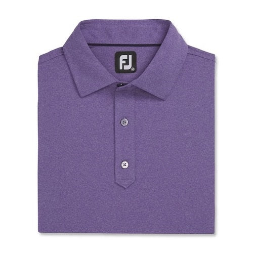 An image of a FootJoy Solid Lisle Traditional Polo Set-on Placket - Heather Violet - XXL on a white background