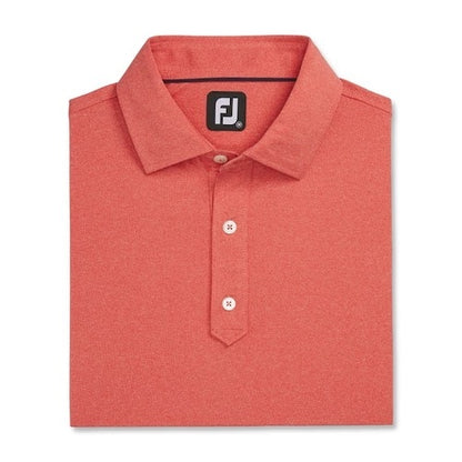An image of a FootJoy Solid Lisle Traditional Polo Set-on Placket - Heather Red - 3XL on a white background