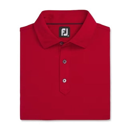 An image of a FootJoy Solid Lisle Traditional Polo Set-on Placket - Crimson - 3XL on a white background