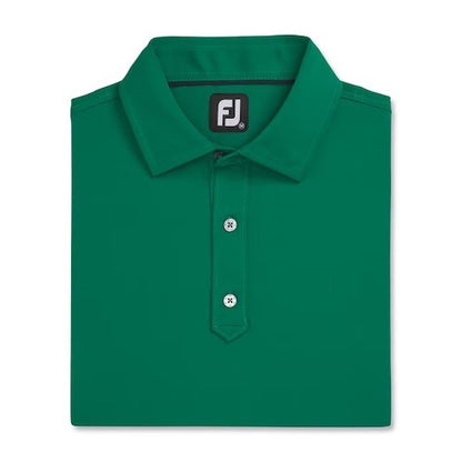 An image of a FootJoy Solid Lisle Traditional Polo Set-on Placket - Forest Green - 3XL on a white background