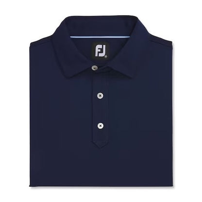 An image of a FootJoy Solid Lisle Traditional Polo Set-on Placket - Navy - M on a white background
