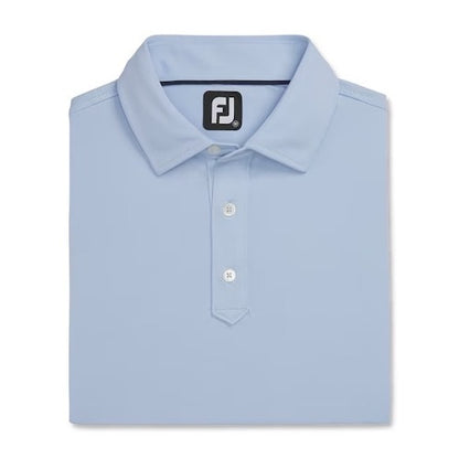 An image of a FootJoy Solid Lisle Traditional Polo Set-on Placket - Sky - M on a white background