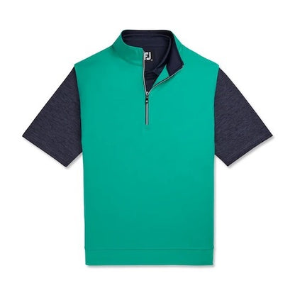 An image of a FootJoy Half-Zip Jersey Vest - Sea Green - L on a white background