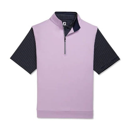 An image of a FootJoy Half-Zip Jersey Vest - Lavender - S on a white background