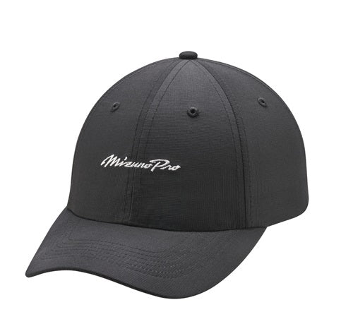 An image of Mizuno Pro Script Hat Black-White - 260352.9000.10.One on a white background