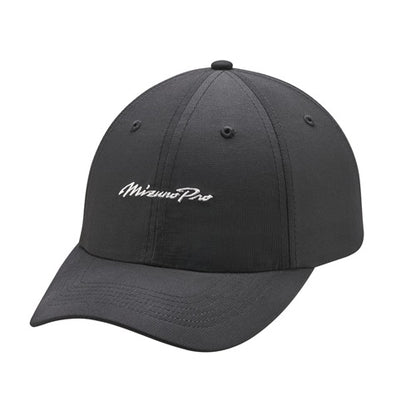 An image of Mizuno Pro Script Hat Black-White - 260352.9000.10.One on a white background