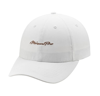 An image of Mizuno Pro Script Hat White-Copper - 260352.0075.10.One on a white background