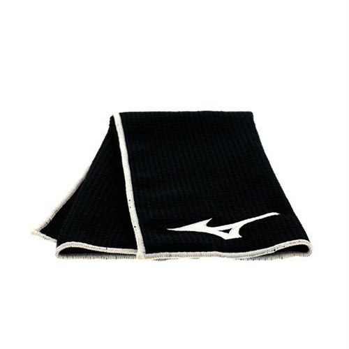 An image of Mizuno Microfiber Cart Towel - Black on a white background