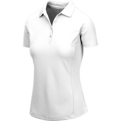 An image of Greg Norman Women's Protek Micro Pique Polo - White - XS on a white background