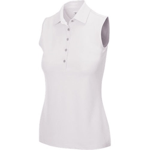 An image of Greg Norman Women's ML75 Freedom Sleeveless Polo - White - XL on a white background