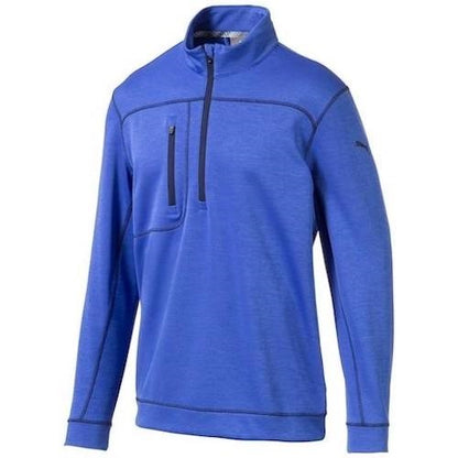 An image of Puma Go Low 1/4 Zip - Dazzling Blue Heather - L on a white background
