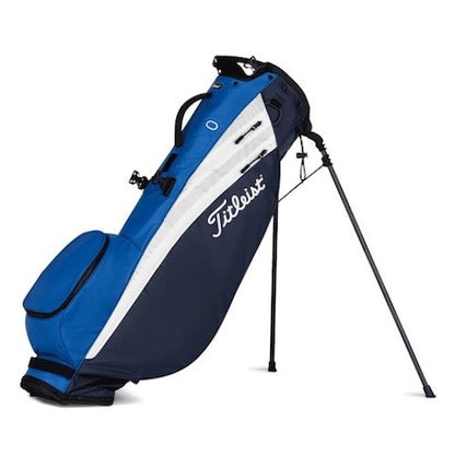 An image of NEW Titleist Players 4 Carbon Stand Bag  Nvy/Wht/Ryl on a white background