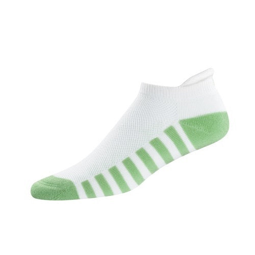 An image of FootJoy Women's ProDry Roll Tab Socks - 19520-134 - White / Seafoam on a white background